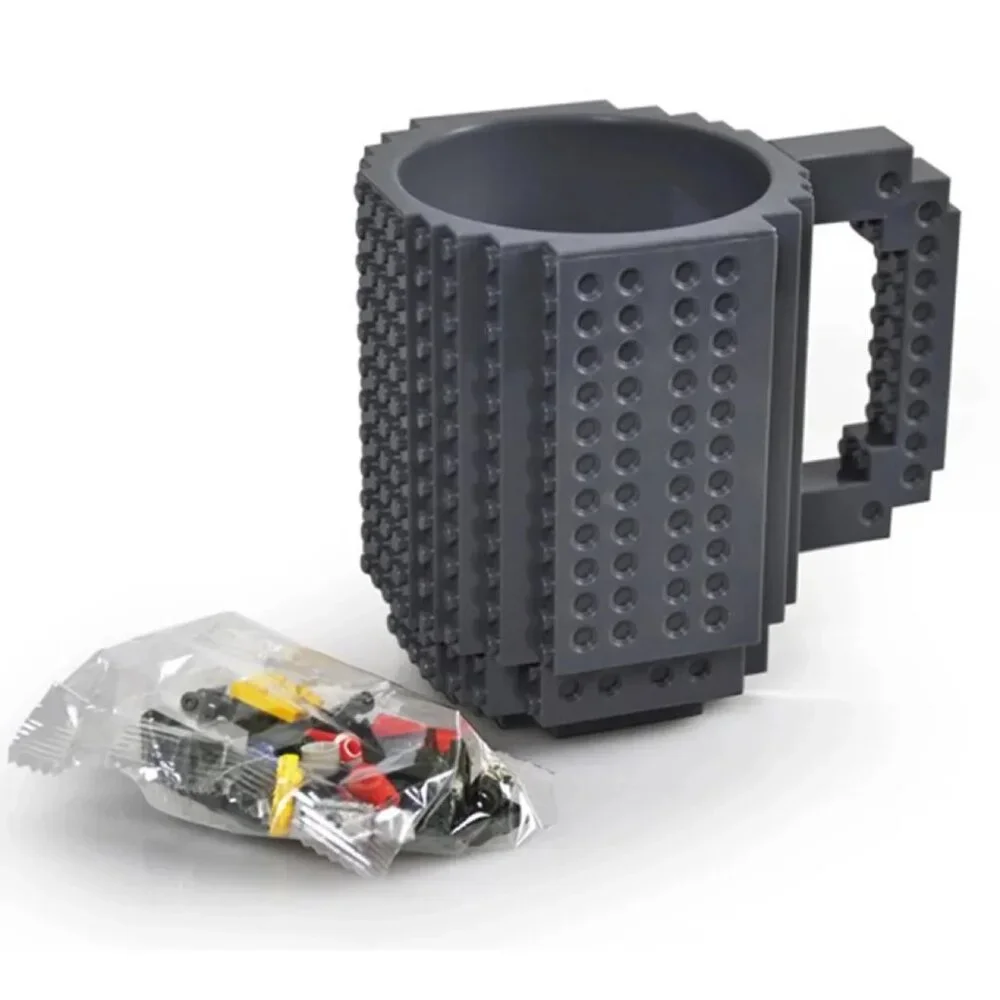 2 PIECE Creative Build-On Brick Mug Coffee Cup